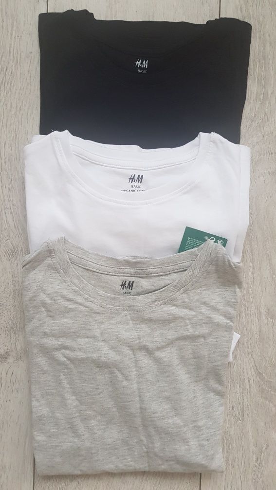 Top dżersejowy 3pack firmy H&M rozmiar 122-128