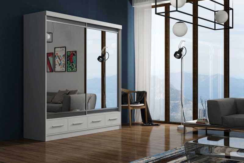 MARGO 250 SZAFA, GARDEROBA z lustrem i szufladami