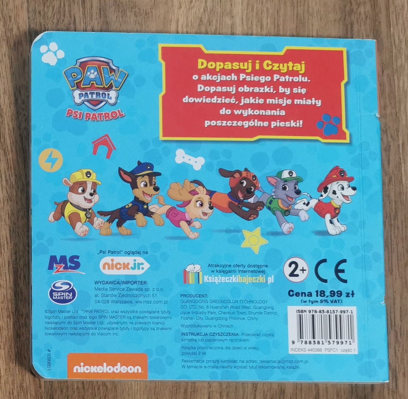 Książka Psi Patrol z wyborem odpowiedniego pieska