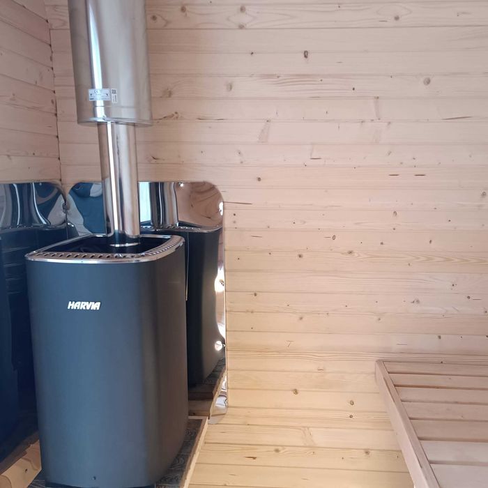 Sauna Ogrodowa QUADRO 2,4m z Daszkiem, Gotowa, Transport, Ruska Bania.