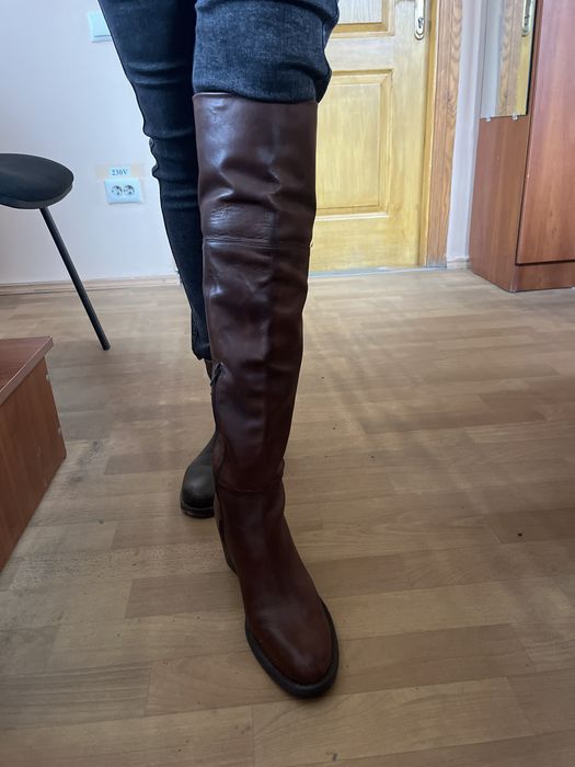 Шкіряні ботфорти