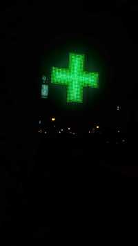 Krzyż apteczny LED dwustronny, apteka