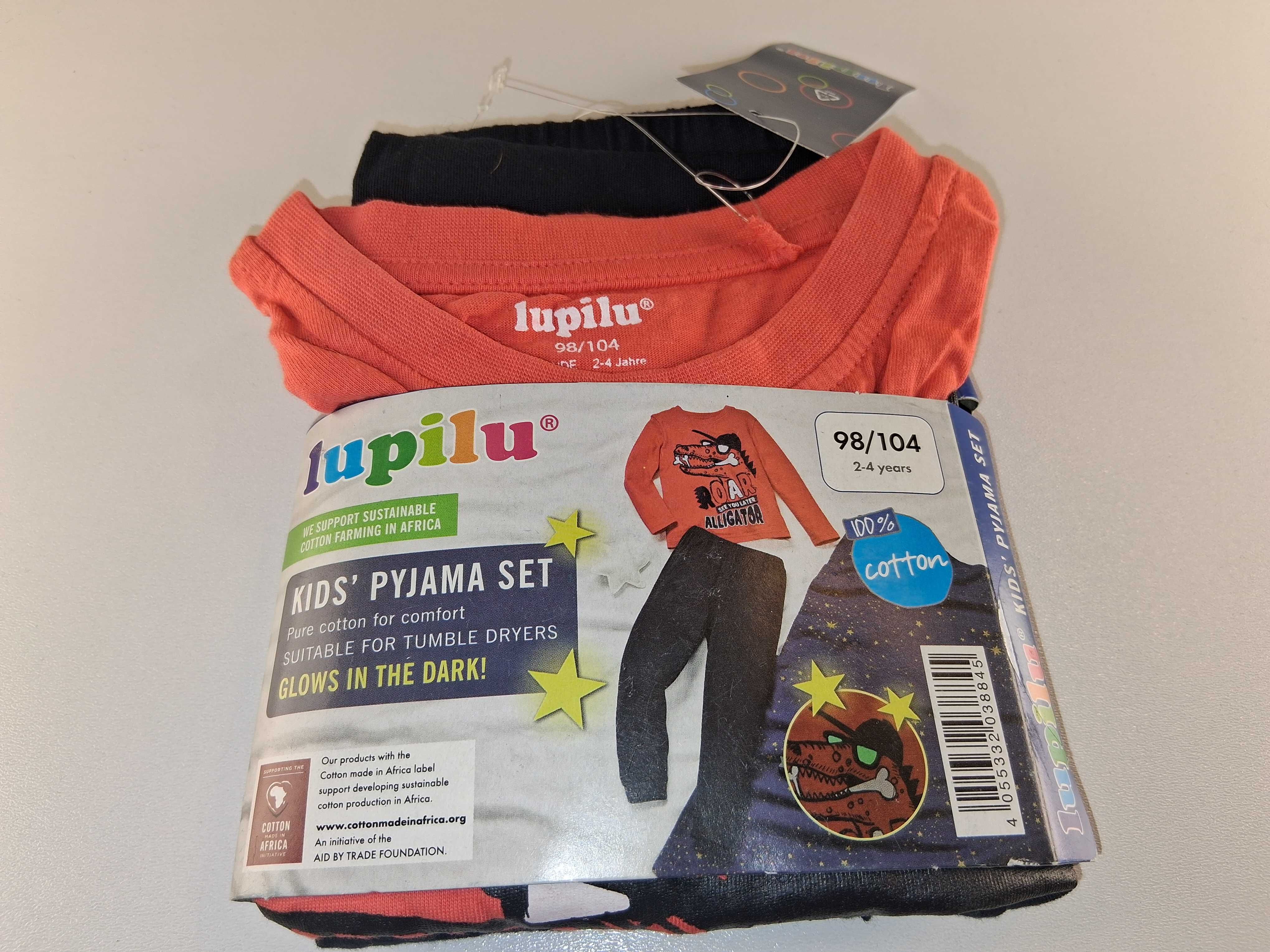 A119 Lupilu Piżama Chłopięca Aligator Dinozaur Świeci Ciemności 98/104