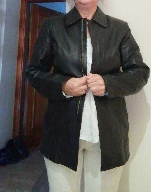 Casaco em pele genuina