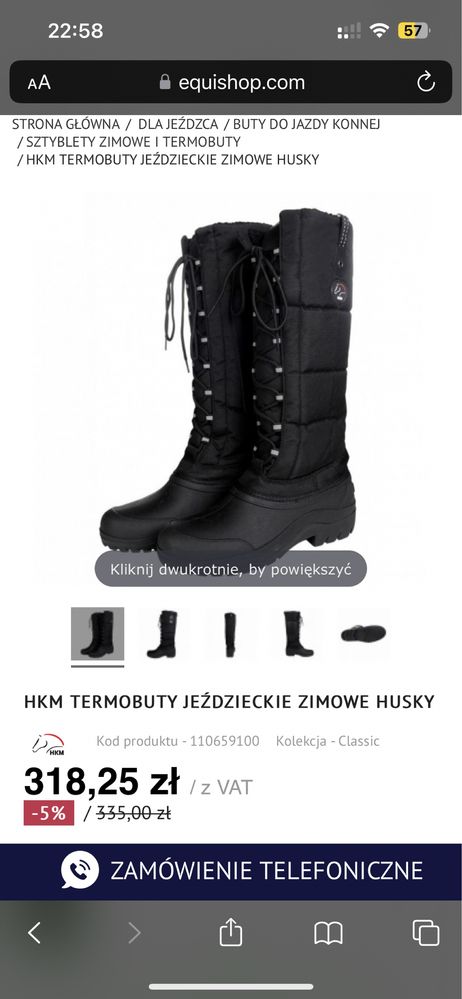 Buty jeździeckie do jazdy konnej ocieplane termoaktywne 38 HKM Husky