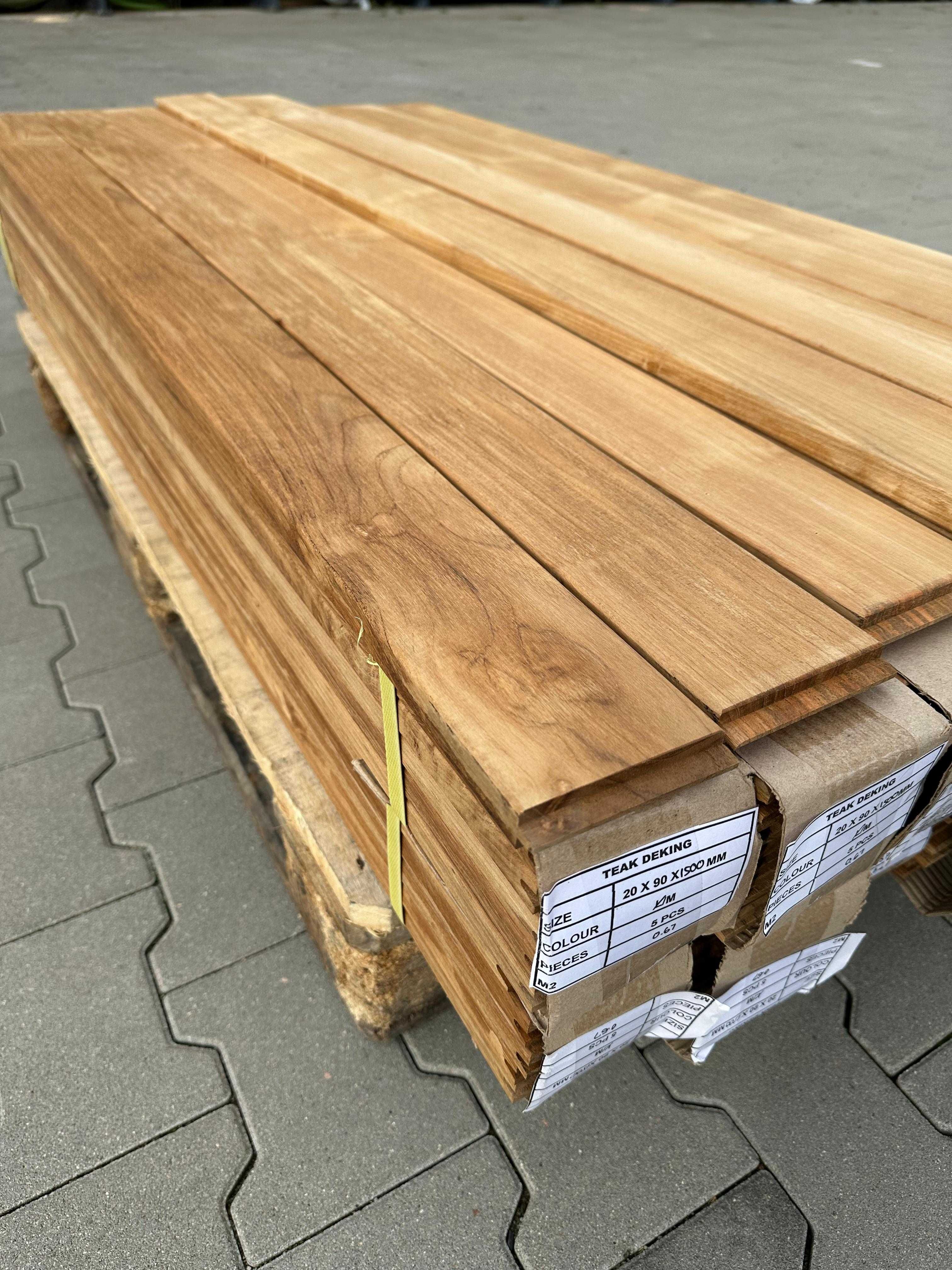 Deska tarasowa Teak 20x90/120x1500mm  Fas KD