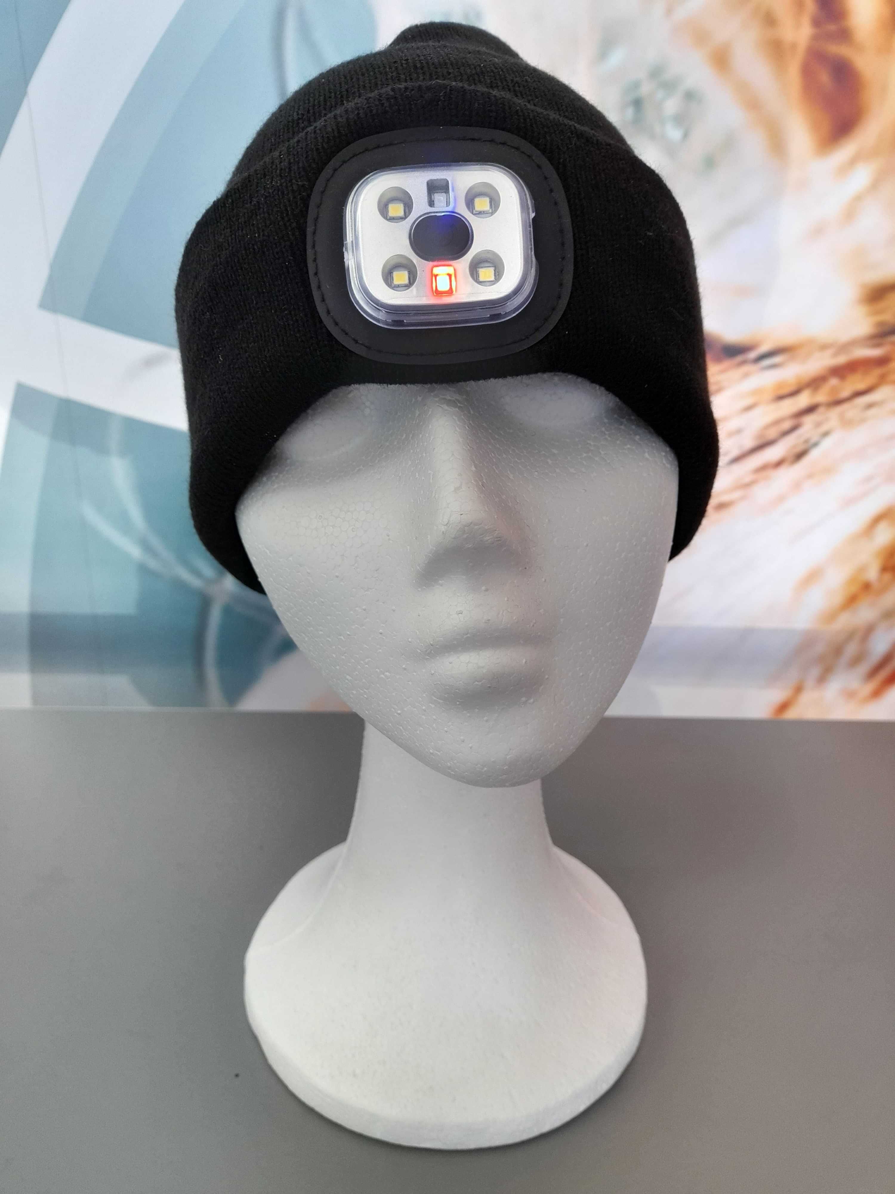 Gorro Preto com Led de Iluminação (USB)