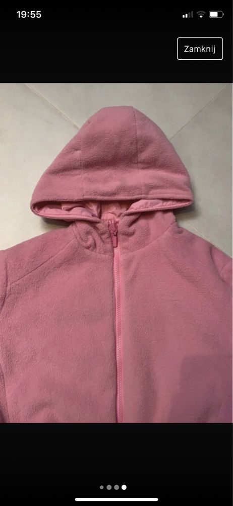 Różowa bluzo kurtka polarowa polar unisex skate y2k roz. L