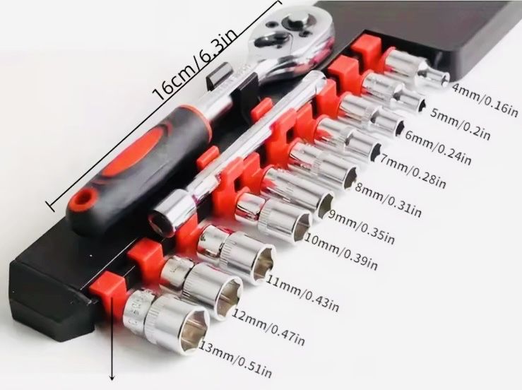 зручний Набір інструментів на держаку органайзері 1/4 трещотка головки