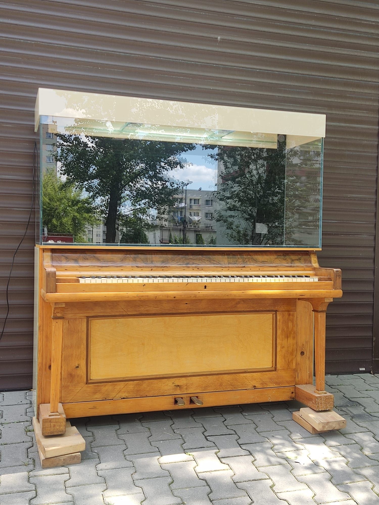Akwarium z szafką PROMOCJA 410l OPTI 140x45x65 new Design piano szafka
