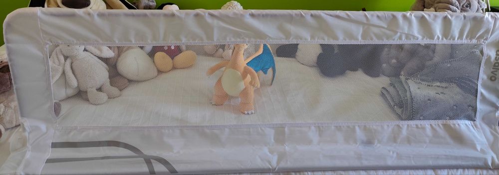 protecção cama criança em rede, branca.