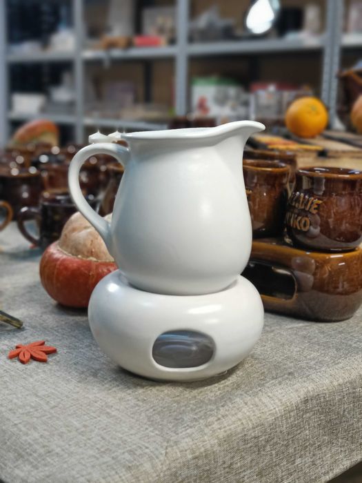 Dzbanek ceramiczny do grzańca / grzanego wina 700 ml z podgrzewaczem