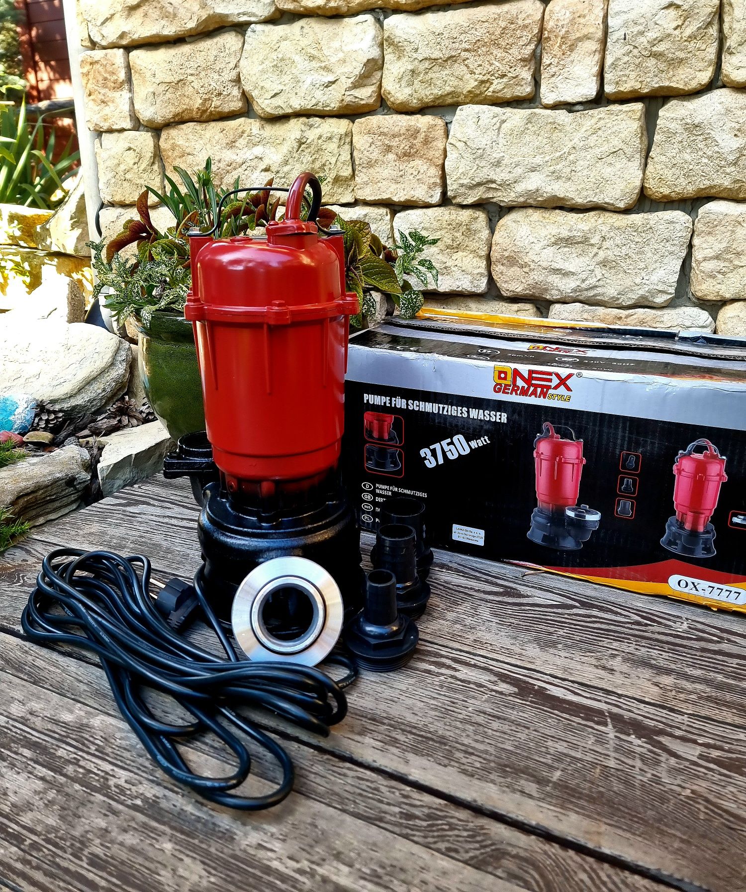 zatapialna pompa do brudnej wody renomowanej firmy ONEX 3750W.