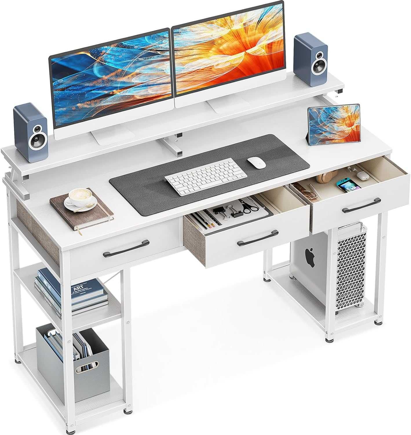 Mesa secretária com três gavetas e suporte ajustável   120 x 50   NOVO