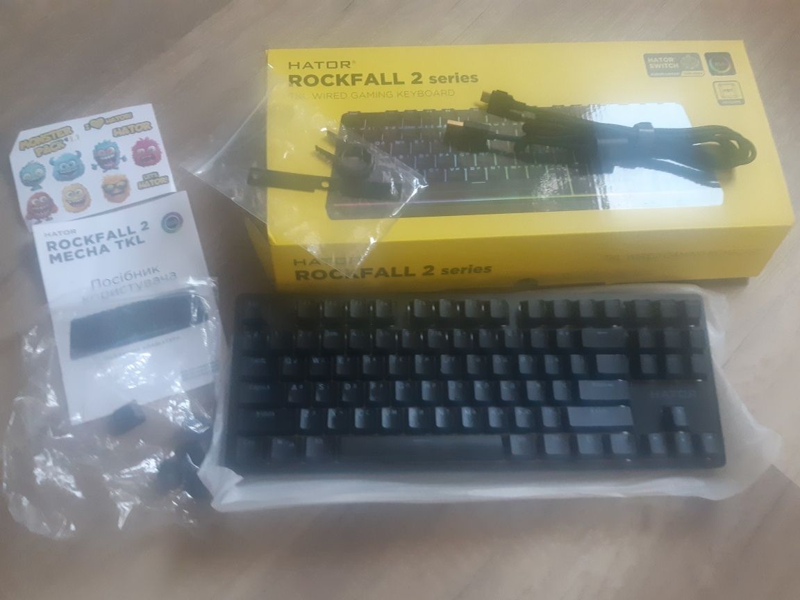 Клавиатура новая Hator rockfall 2 mecha TKL HATOR  HTK (520 UA)чёрная