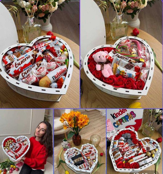 Солодкий бокс  з солодощами та мильними трояндами — ніжний подарунок