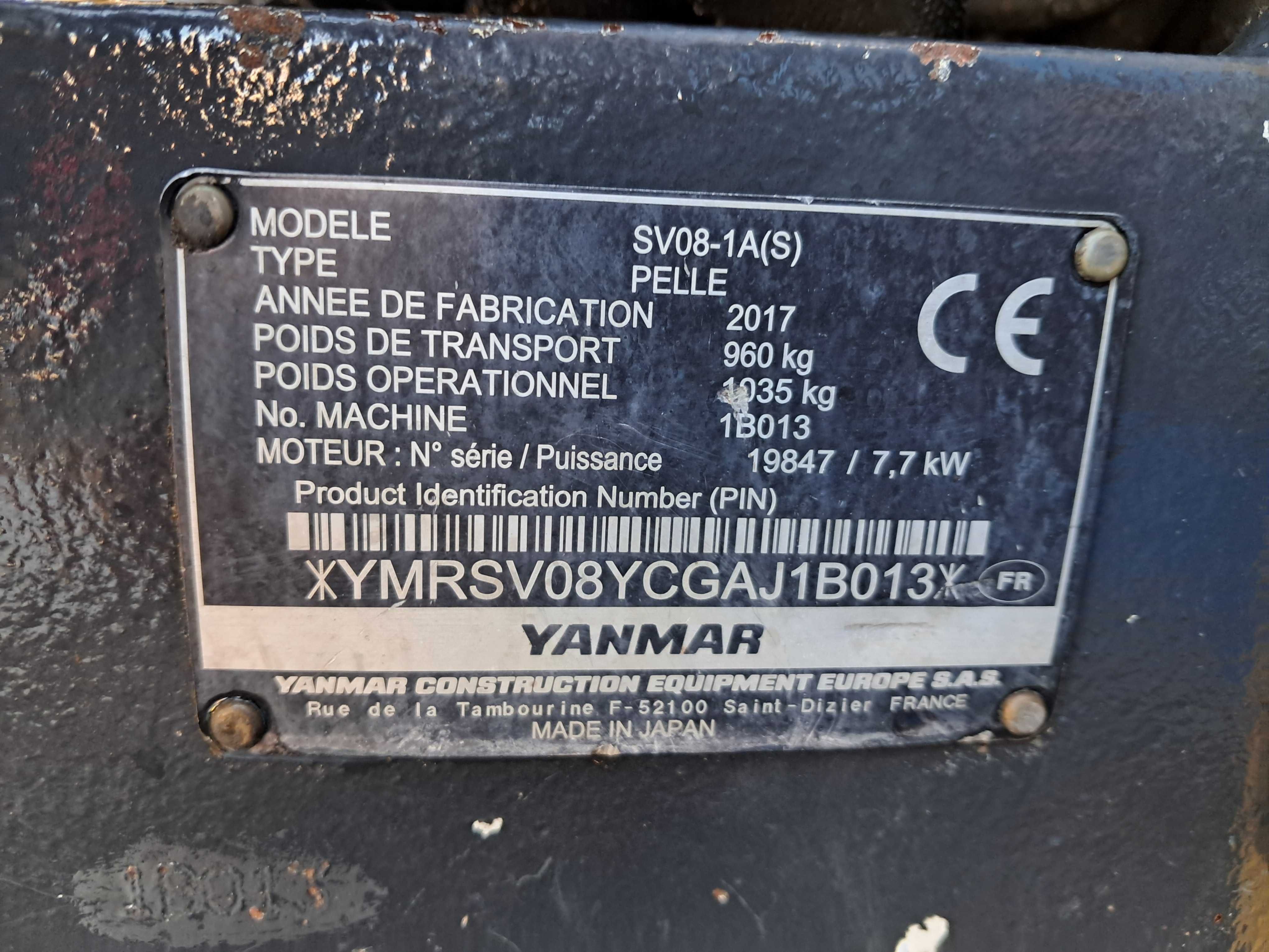 Minikoparka YANMAR SV 08 / 17r! / 1t! / vio 10-2 jcb 8008
