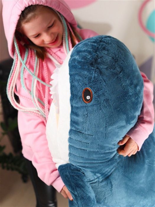 Мягкая игрушка акула IKEA 140 см большая розовая и синяя