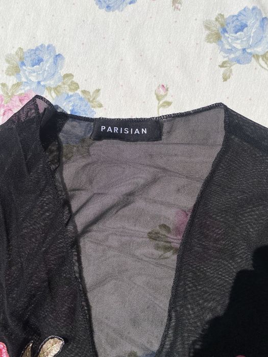 Czarna transparentna narzutka kwiatki S 36 parisian plażowa