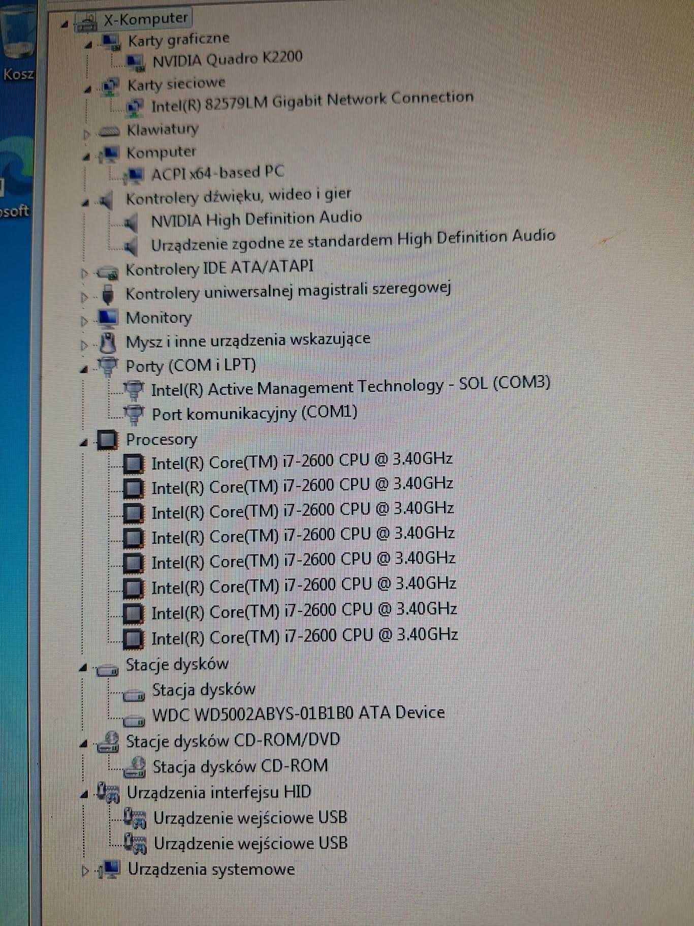 Komputer Dell Optiplex 990 i7 16GB + karta 3D NVIDIA Quadro K2200