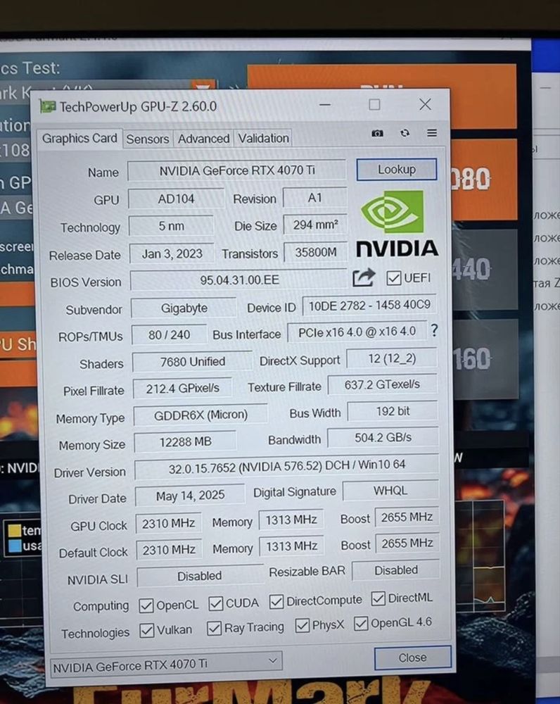 Karta graficzna Gigabyte RTX 4070TI aorus elite 12gb