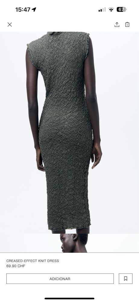 Vendo vestido efeito creased verde