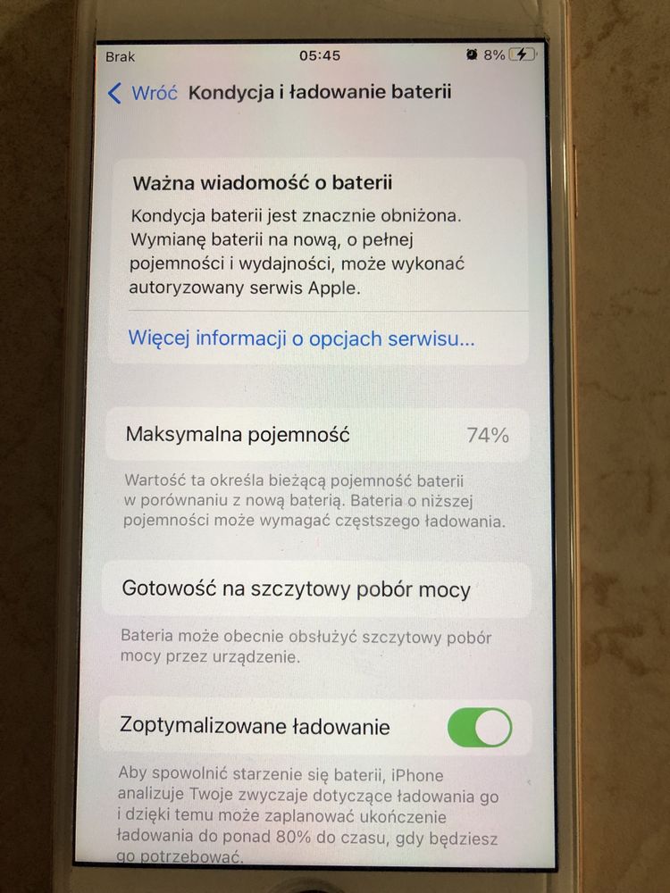 IPhone 8, 2 GB/ 64 GB  bialy, złoty, zadbany