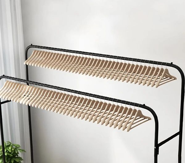 Двойная стойка вешалка 150х110х54 см для одежды и полкой для обуви Dou