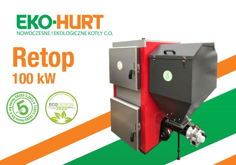 Kocioł C.O. 5 Klasy - Retop 100 kW - certyfikat ECODESIGN