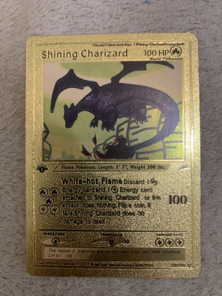 Shining Charizard 107/105 Gold Foil Pokemon Card 1st Edition