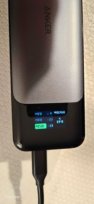 Power Bank Anker de 24.000 mAh e 3 portas, 140W (Novo)