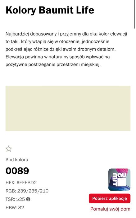 Tynk silikonowy BAUMIT Life kolor 0059