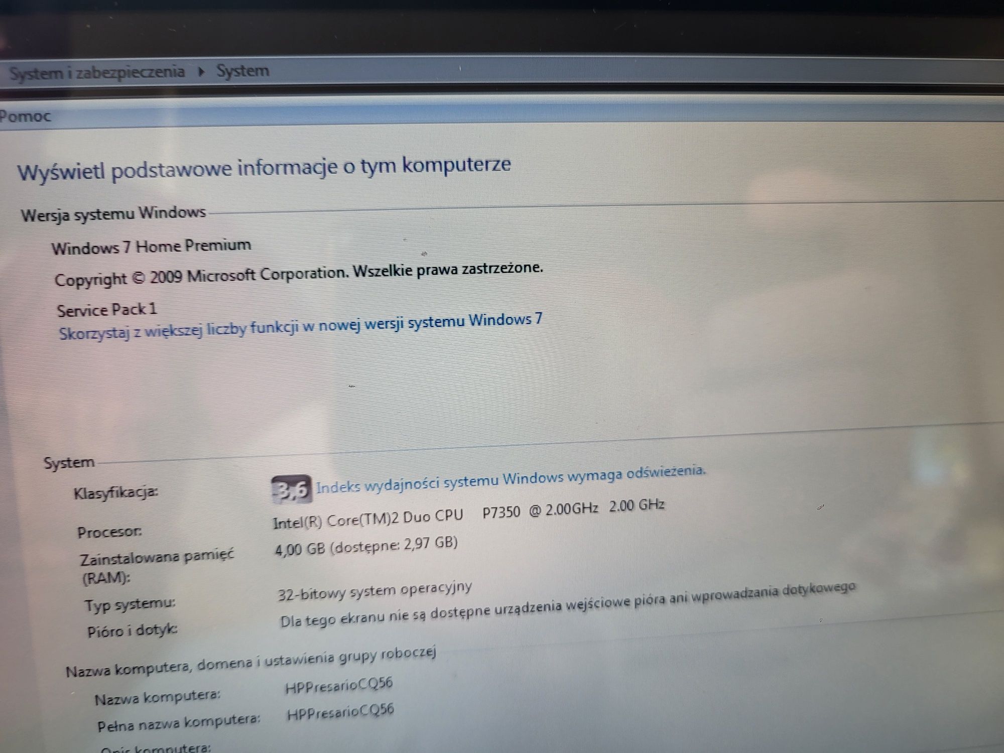 Laptop hp HDX 16"