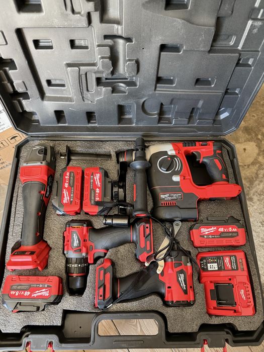 Набор аккумуляторного инструмента 4 в 1 Milwaukee SET4 | 48V | 5.0 A/h