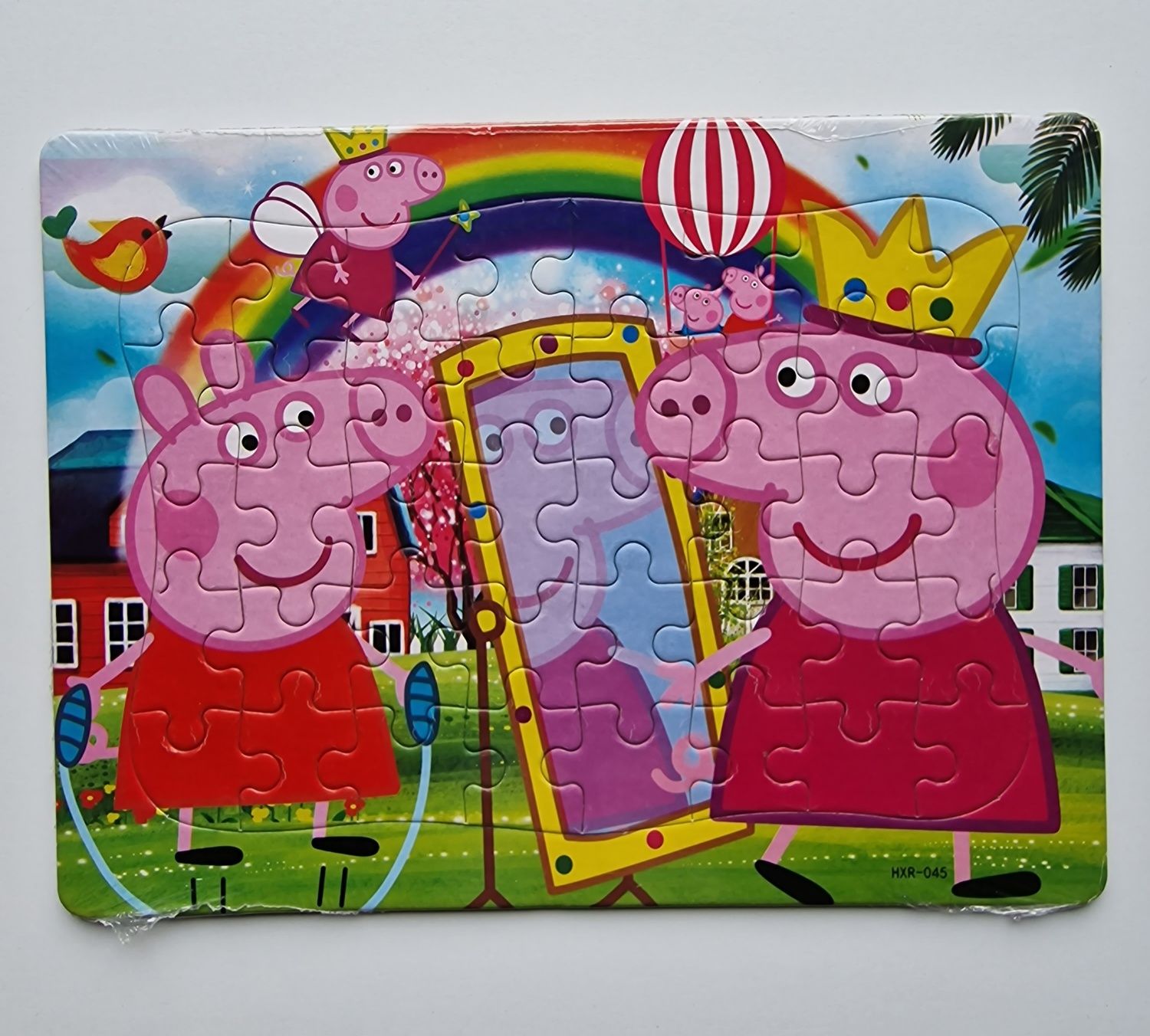 Kolorowanka Puzzle jak Świnka Peppa dla dzieci