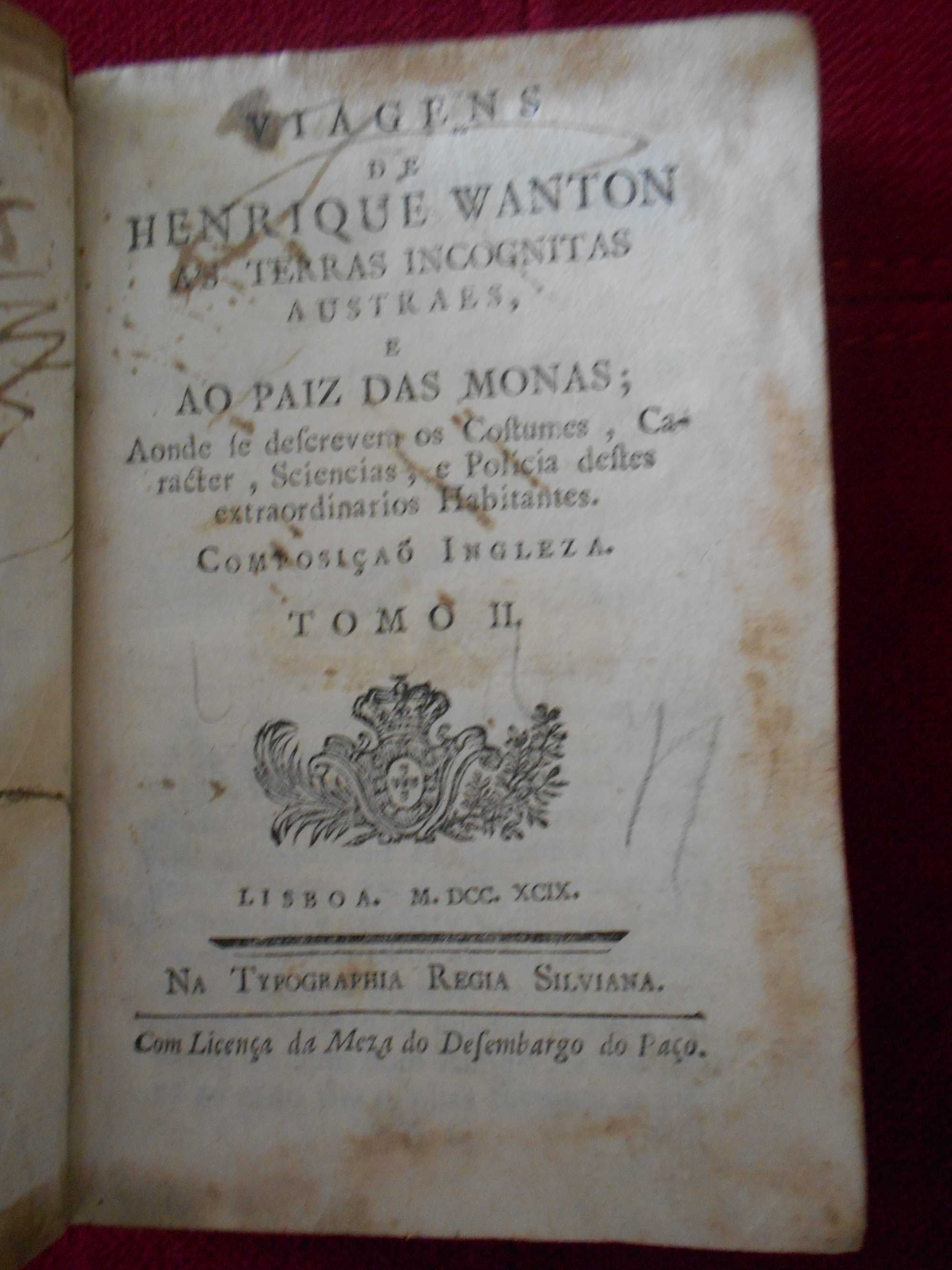 3 livros antigos com mais de 200 anos (1799, 1812 e 1817).