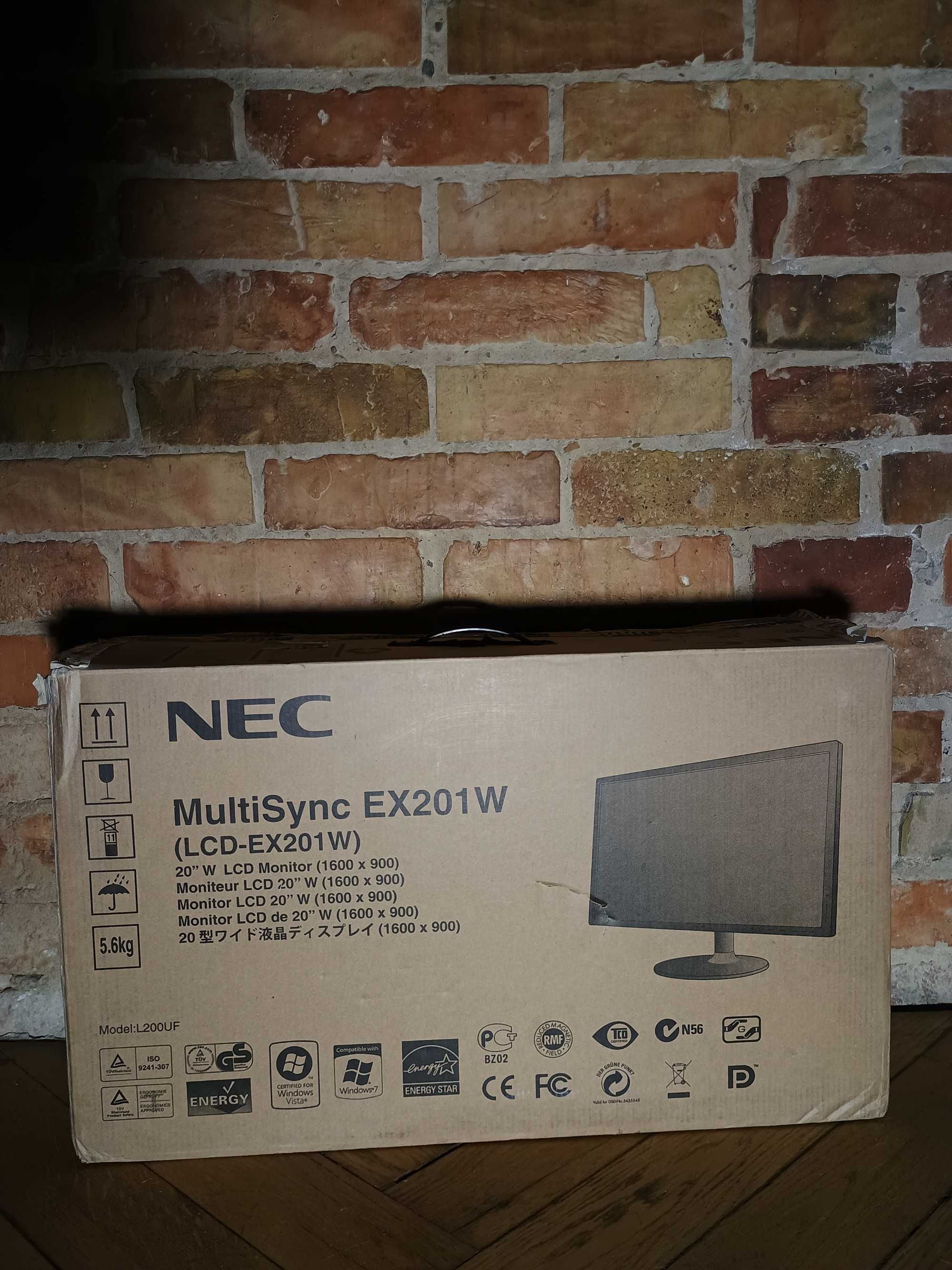 Powystawowy monitor LCD NEC MultiSync EX201W z dotykowymi przyciskami