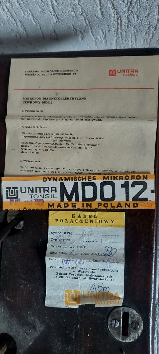 Mikrofon MDO 12 Unitra Tonsil