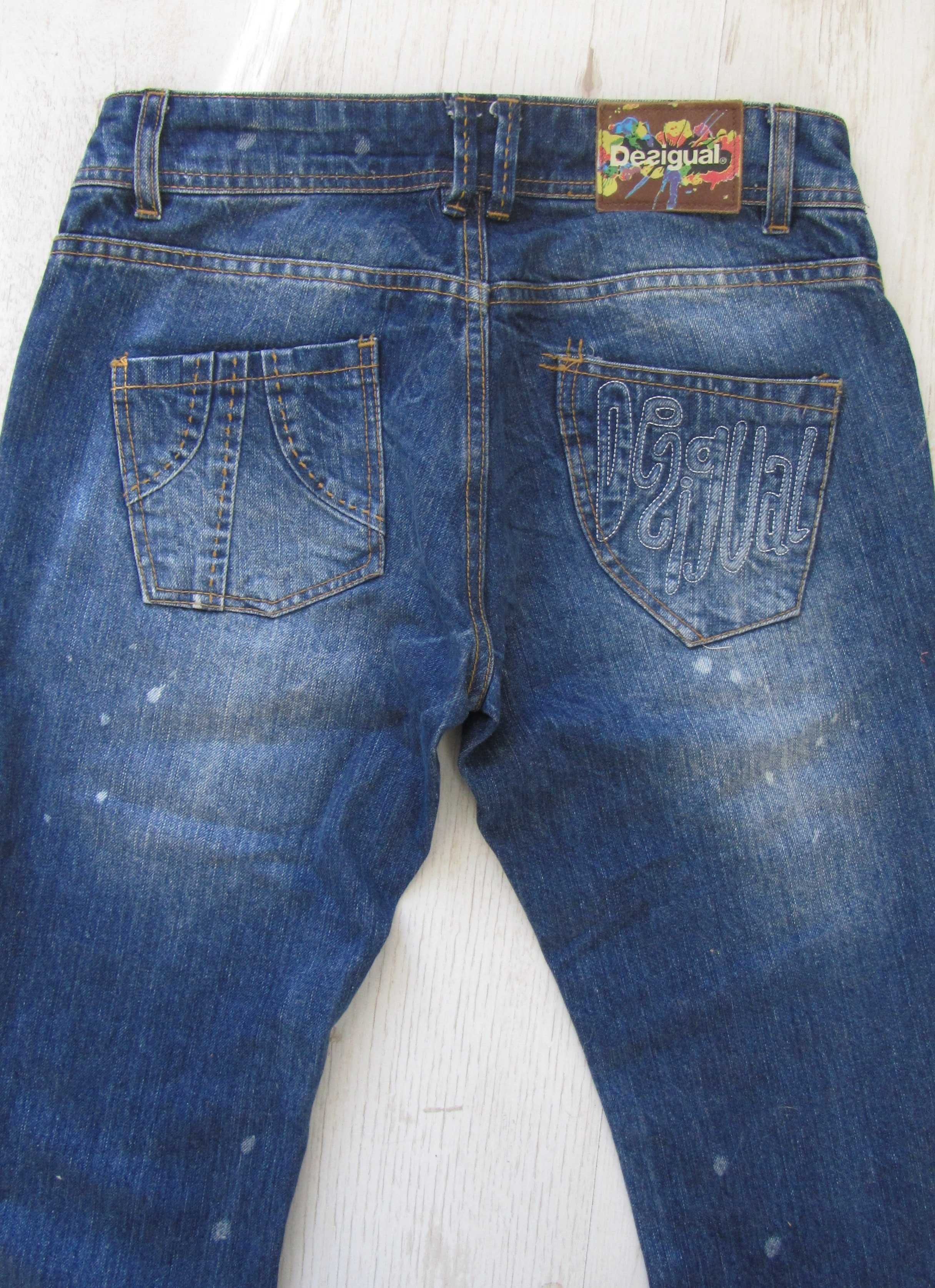 Spodnie jeans Desigual ,biodrówki,prosta nogawka R.30 (M)