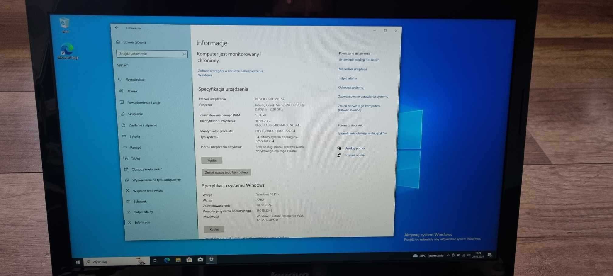 Laptop Lenovo Z70-80 i5-5200U 16GB RAM, SSD 500GB