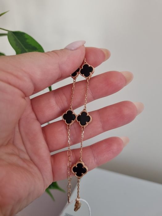 Браслет Van Cleef Ван клиф конюшина клевер золото 585