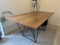 Stół drewniany z metalowymi nogami loft 90 x 160 cm