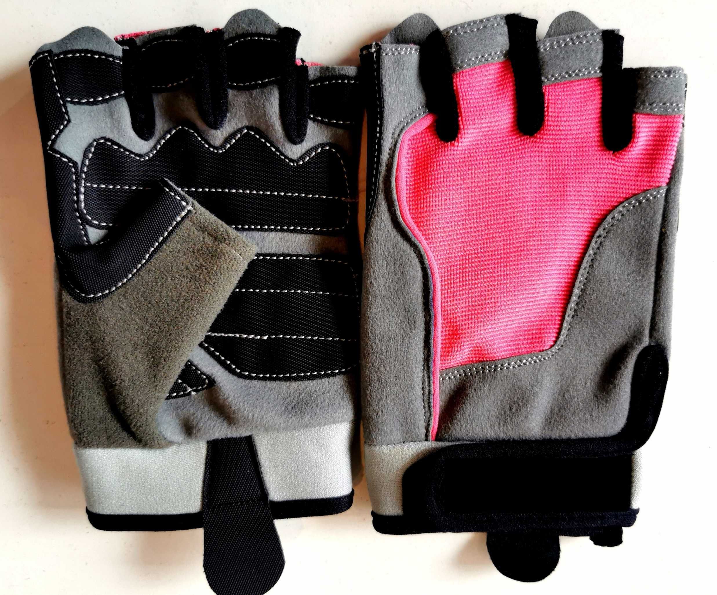 Rękawiczki na siłownie fitness różowe mocne Tax Free