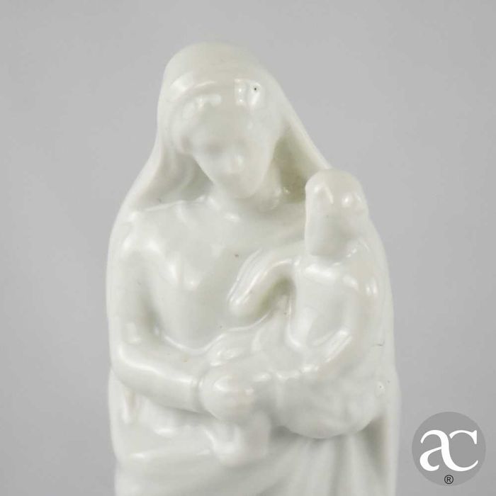 Nossa Senhora com menino porcelana Vieux Paris, séc. XIX