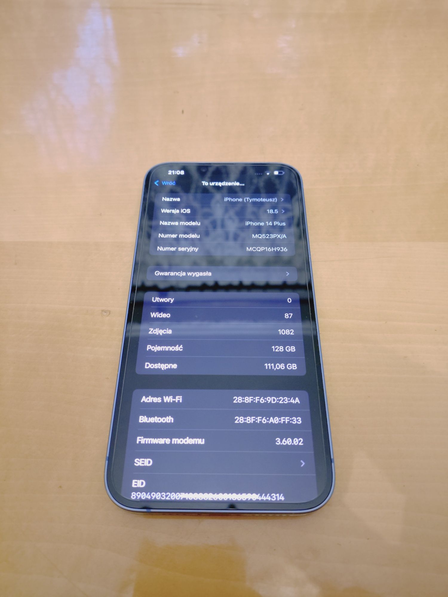 iPhone 14 plus niebieski