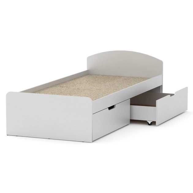 Ліжко Компаніт 90х200 з висувними шухлядами білий
