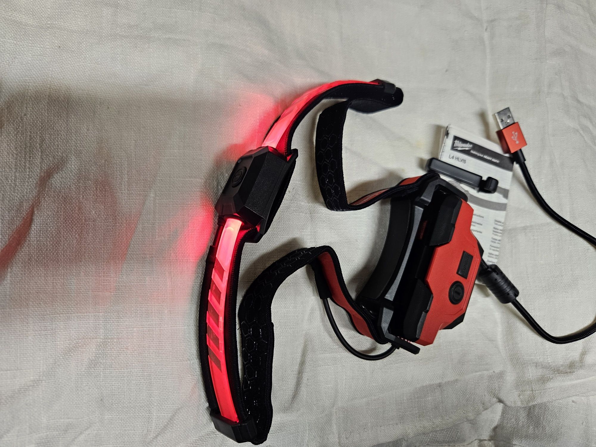 Akumulatorowa latarka-czołówka USB L4 HL-VIS NOWA