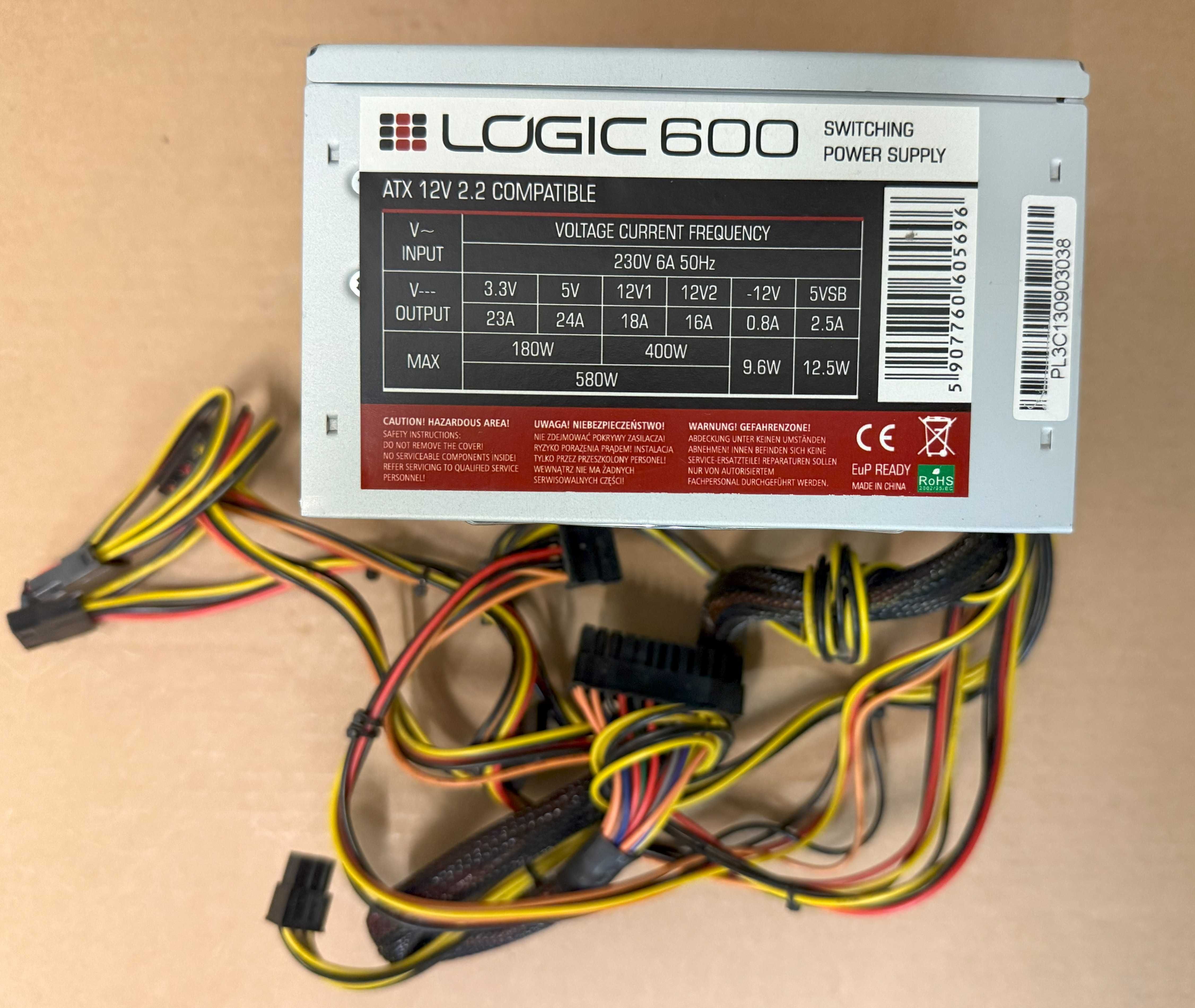 Zasilacz Logic 600W ATX 12V 2.2 compatibile