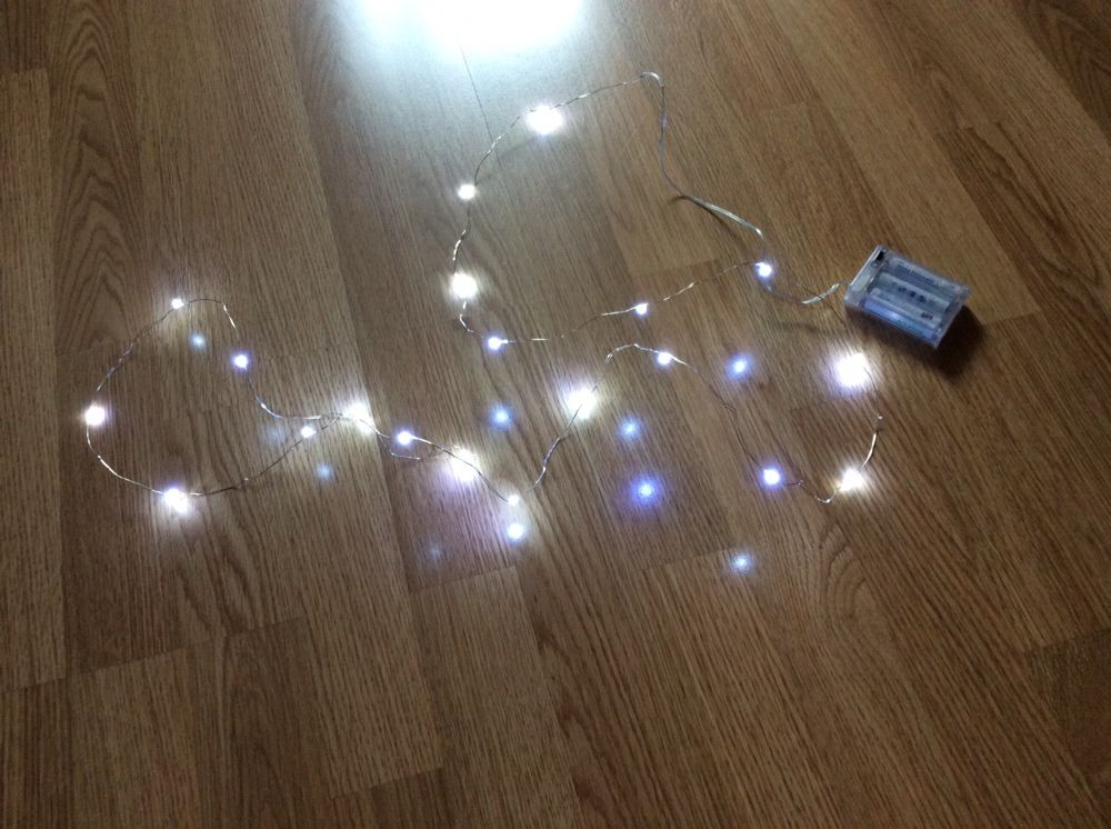 Гирлянда новогодняя белая LED 20 ламп 2 метра