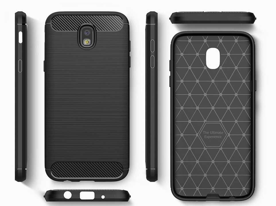 Etui Nakładka Carbon do Samsung Galaxy J3 2017 + Szkło Hartowane